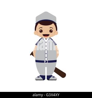 Cartoon-Baseball-Spieler-Vektor-illustration Stock Vektor