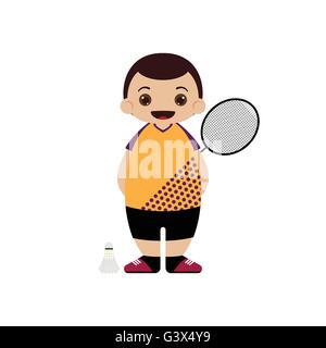 Cartoon-Badminton-Spieler-Vektor-illustration Stock Vektor