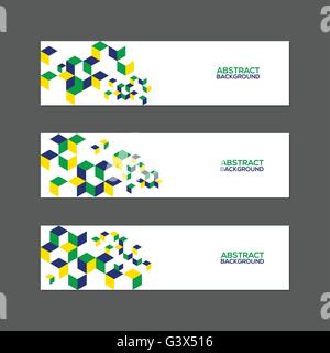 Sammlung von abstrakten Banner mit Brasilien-Flagge-Farbkonzept Stock Vektor