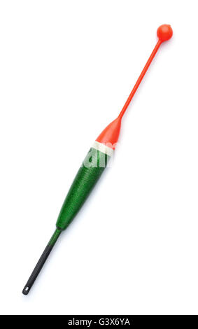 Angeln Schwimmer isoliert auf weiss Stockfoto