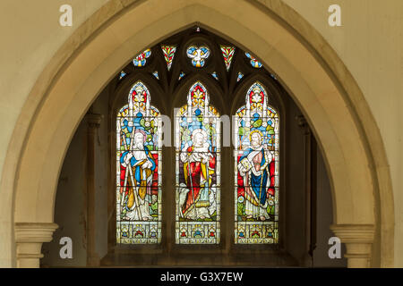 Innenraum der St. Laurence Church in Guestling, East Sussex, England. Stockfoto