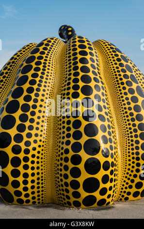 Gelber Kürbis von Yayoi Kusama, Naoshima, Japan Stockfoto