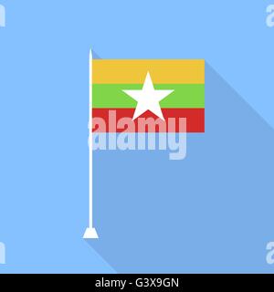 Flagge von Birma. Vektor-Illustration. Stock Vektor