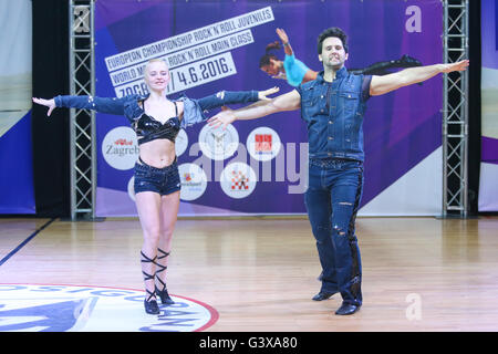Finale der World Masters Rock ' n Roll Hauptklasse in Zagreb, Kroatien. Stockfoto