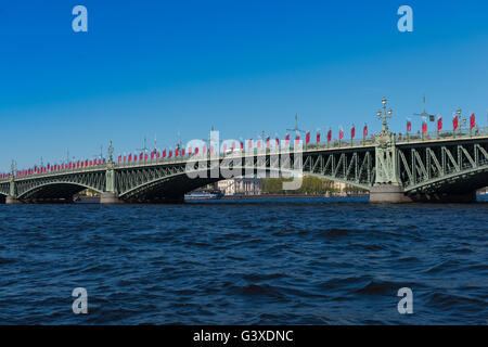 Palace Bridge über Newa, Sankt Petersburg Stockfoto