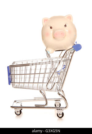 Sparen Geld auf Ihr shopping Ausschnitt Stockfoto