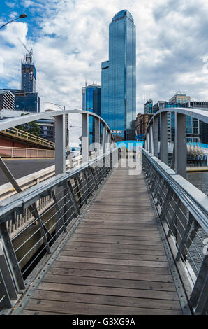 Ansichten von Melbourne entlang der South Bank Fluss-Bezirk Stockfoto