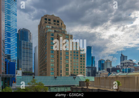 Ansichten von Melbourne entlang der South Bank Fluss-Bezirk Stockfoto