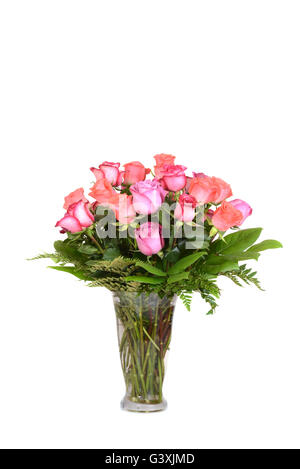 Strauß bunte Rosen in einer vase Stockfoto