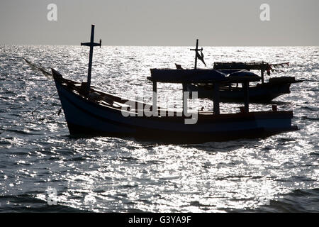 Boot, Mui Ne, Central Coast, Vietnam, Südostasien, Asien Stockfoto