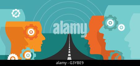 Straße vor Zukunftskonzept der Änderung Hoffnung Plan Reise Führer Vision Unsicherheit Stock Vektor