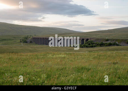 Ribblehead-Viadukt in Yorkshire. England. Stockfoto