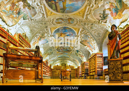 Theologische Saal im Kloster Strahov in Prag Stockfoto