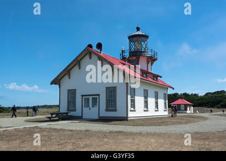 Cabrillo Point Lighthouse, Fort Bragg, Kalifornien Stockfoto