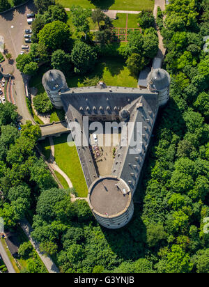 Luftaufnahme, Wewelsburg, Hügel Burg in der Kreisstadt Wewelsburg Büren im Kreis Paderborn, dreieckige Festung, Stockfoto