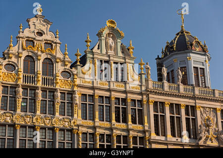 Die Grand Place Gildenhäuser Brüssel Belgien Stockfoto