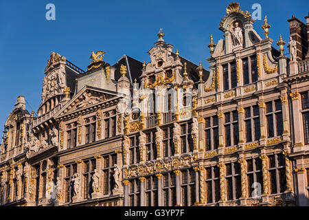 Die Grand Place Gildenhäuser Brüssel Belgien Stockfoto