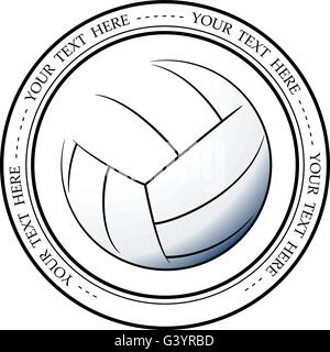 Grafik-Volleyball-Logo. Isolierte Vektor-Illustration eine Fußball-Verband oder ein Sport-Event-Logo, Zeichen, Symbol. Stock Vektor