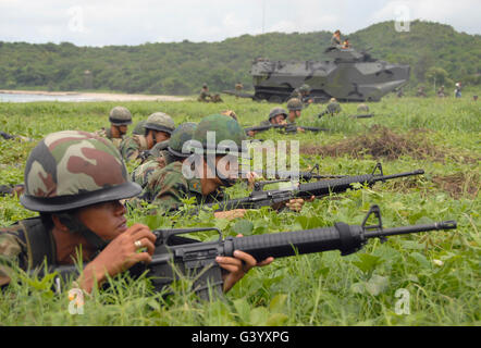 Infanteristen mit der königlichen thailändischen Marine. Stockfoto