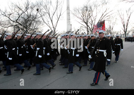 Marines teilnehmen an der presidential inaugural Parade 2009. Stockfoto