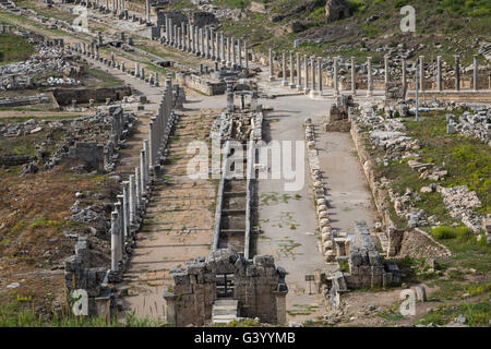 Ruinen der römischen Stadt Perge, in Antalya, Türkei. Stockfoto