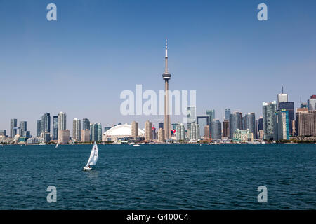 Toronto Skyline Innenstadt Sicht vom See Ontario. Stockfoto