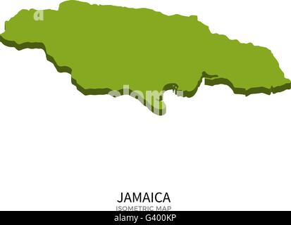 Isometrischen Karte von Jamaika detailliert Vektor-illustration Stock Vektor