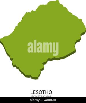 Isometrischen Karte von Lesotho detailliert Vektor-illustration Stock Vektor