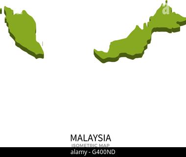 Isometrischen Karte von Malaysia detailliert Vektor-illustration Stock Vektor