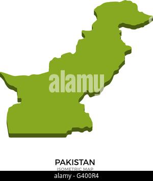 Isometrischen Karte Pakistans detailliert Vektor-illustration Stock Vektor