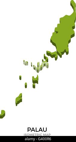 Isometrischen Karte von Palau detailliert Vektor-illustration Stock Vektor