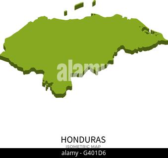 Isometrischen Karte von Honduras detailliert Vektor-illustration Stock Vektor