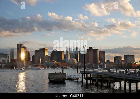 East Boston Waterfront, Hafen von Boston, skyline Stockfoto