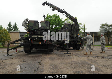 US-Soldaten führen Übungen auf Patriot-Raketen-Systeme in Polen. Stockfoto