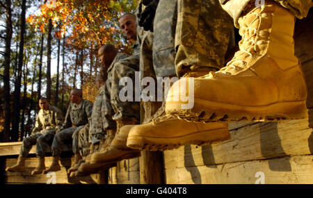 US-Armeesoldaten bereiten für die Grundausbildung. Stockfoto