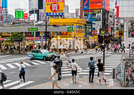 Verkehrsreichsten Zebrastreifen Tokio Stockfoto