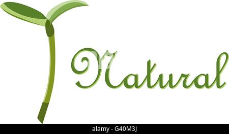 Natürliche sprießen Beschriftungssymbol, isolierte Vektor Stock Vektor