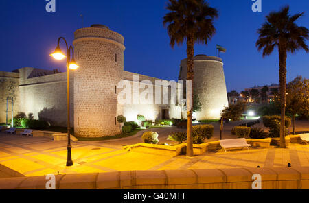 Leuchtturm in El Puerto, Roquetas de Mar, Costa de Almeria, Andalusien, Spanien, Europa Stockfoto