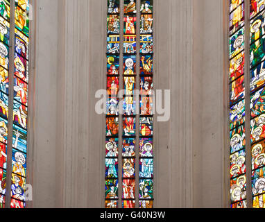 Glasfenster, St.-Petri Kirche, Rostock, Mecklenburg-Vorpommern Stockfoto