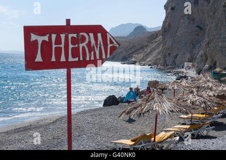 Melden Sie sich Therma Thermalquellen, Therma Beach, Agios Fokas, Kos (Cos), die Dodekanes, Region südliche Ägäis, Griechenland Stockfoto