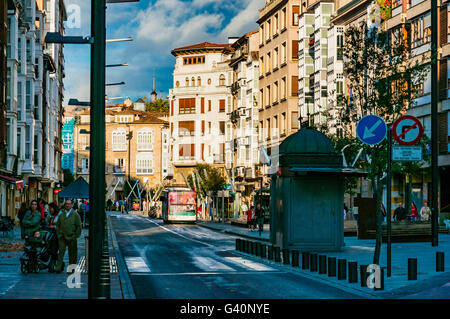 Traditionelle Architektur in der Altstadt. Vitoria-Gasteiz, Álava, Baskisches Land, Spanien, Europa Stockfoto