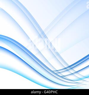 Blaue und weiße Wellen modernen futuristischen abstrakten Hintergrund Stock Vektor