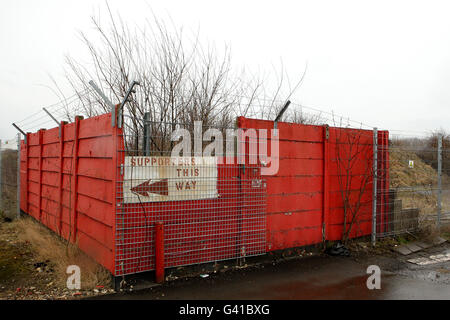 Ein allgemeiner Blick auf die Stelle des ehemaligen Wohnhauses des Doncaster Rovers Football Club, Belle Vue. Vom Verein von 1922 bis 2007 verwendet, als der Verein in das aktuelle Keepmoat-Stadion umzog. Das Gebiet ist derzeit verödert Stockfoto