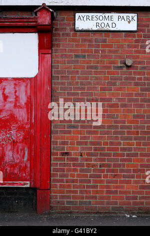 Fußball - Grundstück alte Fußball - Middlesbrough - Ayresome Park Stockfoto