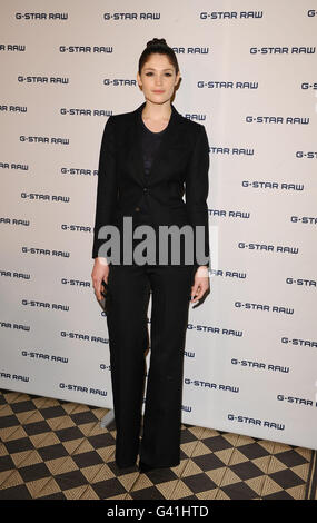 Gemma Arteton kommt bei der G-Star Raw Nights Party auf einer Mayfair in London an. Stockfoto