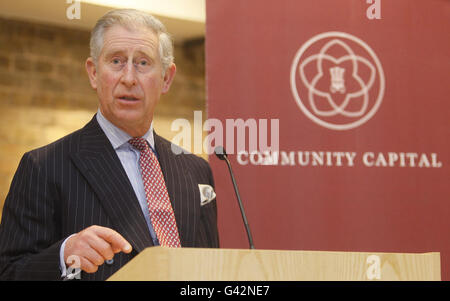 Der Prinz von Wales, Präsident der Prince's Foundation for the Built Environment, spricht auf der jährlichen Konferenz der Stiftung in London. Stockfoto