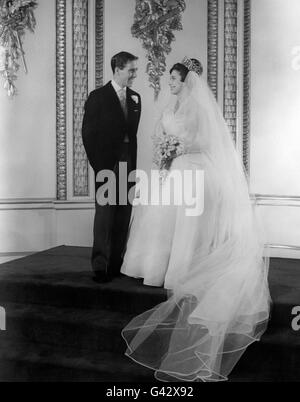 Die Braut und der Bräutigam, Prinzessin Margaret und Antony Armstrong-Jones. Stockfoto