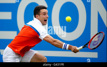 Spaniens Roberto Bautista Agut in Aktion während der fünften Tag der 2016 AEGON Championships im Queen Club, London. Stockfoto