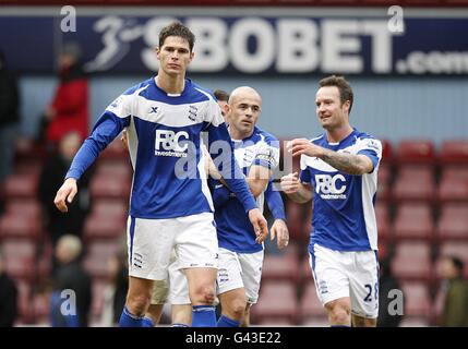 Fußball - Barclays Premier League - West Ham United / Birmingham City - Upton Park. Nikola Zigic (links) von Birmingham City feiert nach dem Spiel Stockfoto