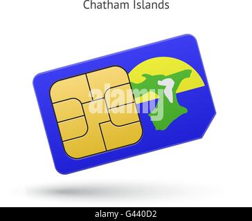 Chatham-Inseln Handy-SIM-Karte mit Flagge. Stock Vektor